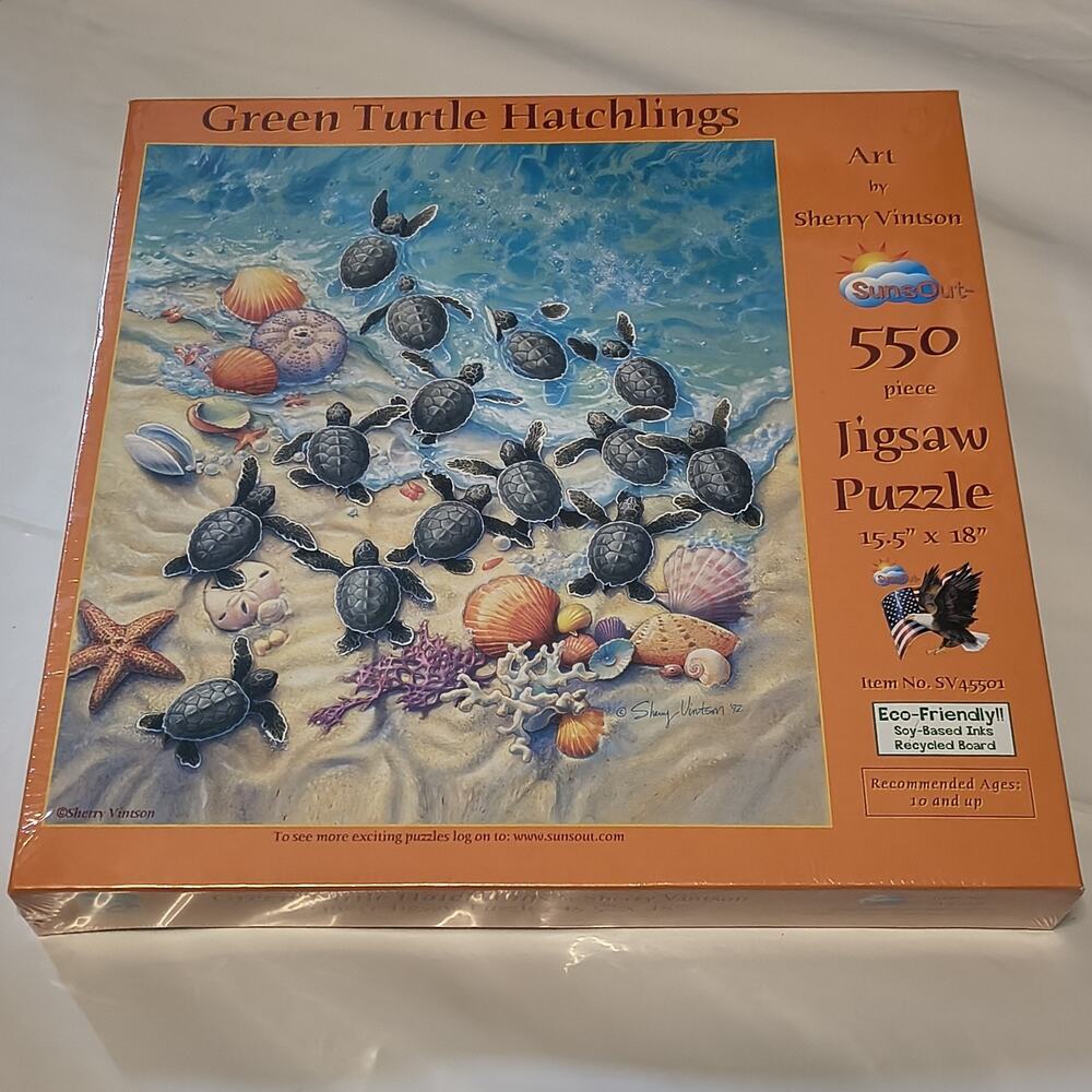 SunsOut Green Turtle Hatchlings 550pc Jigsaw Puzzle